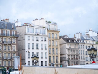 Fototapeta premium Some facades in the center of Paris. may 2020