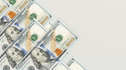 Dollar bills on the table. 3d render