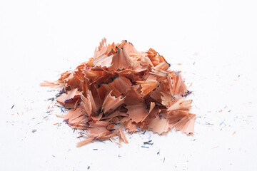 colored pencils over white background isolated