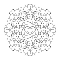 Decorative surface design for prints, cover, stationery, web, scrapbook. Coloring page element.