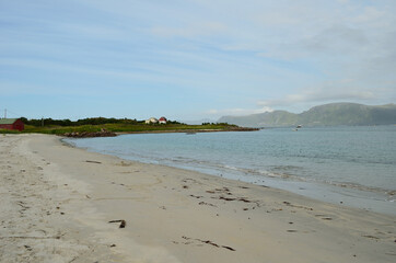 beautiful white beach in summertime