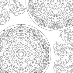 Geometric Vector pattern with black and white elements.Ink doodles.