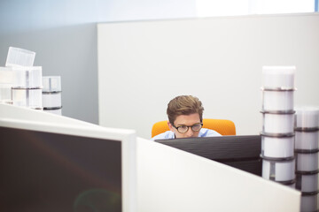 Businessman working at desk