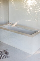 Bathtub in modern bathroom