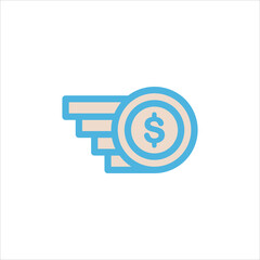 money coin icon flat vector logo design trendy