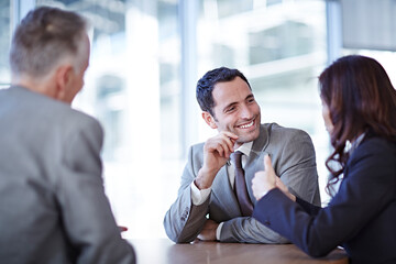 Business people talking in meeting