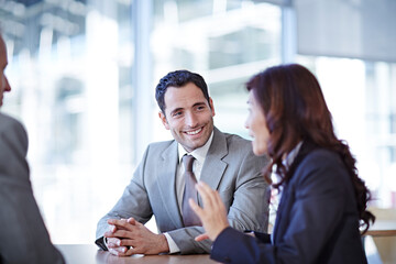 Business people talking in meeting