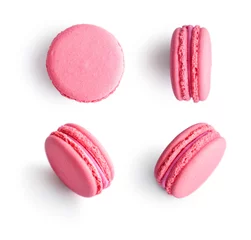 Acrylic prints Macarons Set of pink french macarons