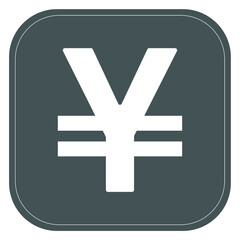 Chinese yuan icon, symbol, gray, Vector