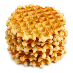 Delicious belgian waffles, isolated on white background