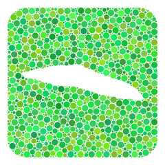 Map of Haiti Tortuga Island collage formed with rounded rectangle and hole. Vector map of Haiti Tortuga Island collage of circle spots in different sizes and green color tones.