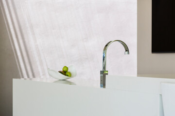 Sink and faucet in modern kitchen