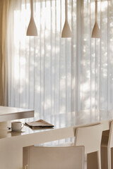 Breakfast bar in modern kitchen