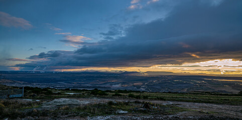 Czech Central Highlands with storm clouds