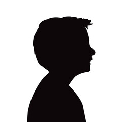 a boy hed silhouette vector