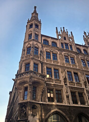 the contrast between architecture and sky