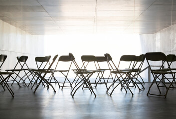 Empty chairs in office