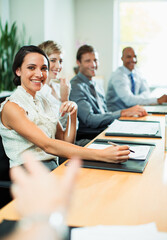 Business people sitting in meeting