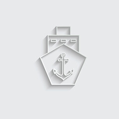 paper  ship icon cruise boat icon