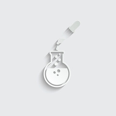 paper  test-tube icon black vector sign Laboratory glass Experiment tube 
