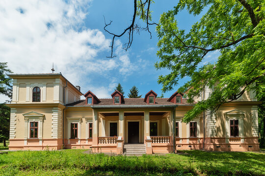 Stari Lec, Serbia - June 04, 2020: Jagodic Castle in Stari Lec. It was erected in 1835 and is a cultural monument of great importance.