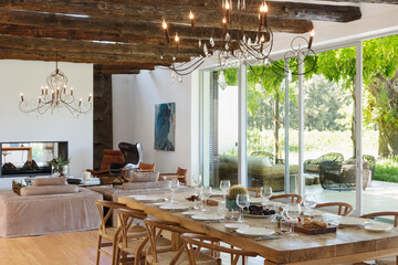 Dining room overlooking patio
