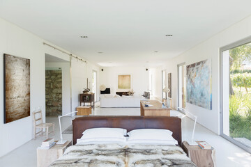 Open floor plan in modern house