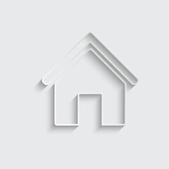 Fototapeta premium paper Home icon - black vector