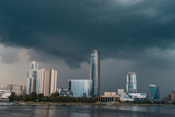 Fototapeta na wymiar Yekaterinburg city in cloudy weather