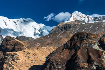 View from Annapurna base camp. Nepal Himalayas 