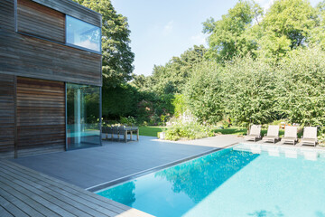 Modern house and swimming pool