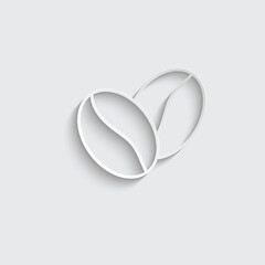 paper coffee icon. coffee bean vector sign
