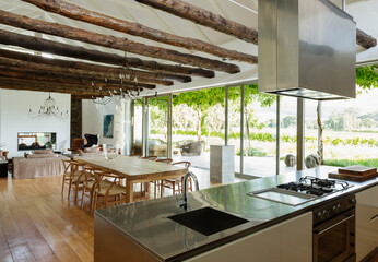 Open floor plan in luxury house