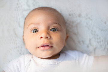 Close up of baby boy's face