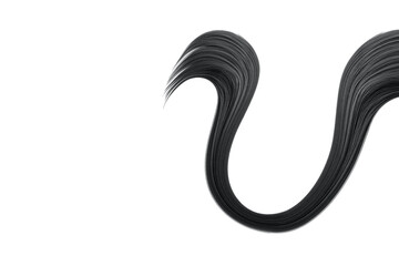 Fototapeta premium Black hair isolated on white background. Long ponytail