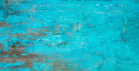 Old crackled painted wood surface. Vintage wooden wall or floor with cracked paint.