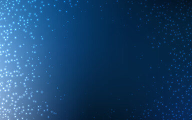 Dark BLUE vector pattern with night sky stars.