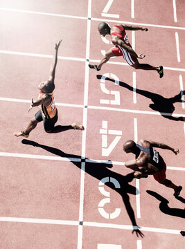 Runners Crossing Finish Line