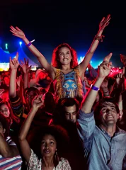 Deurstickers Fans cheering at music festival © Paul Bradbury/KOTO