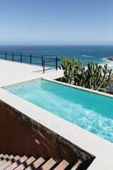 Luxury lap pool overlooking ocean