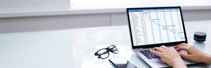 Convertible Laptop Gantt Chart Software
