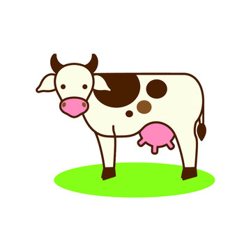 Cow farm  icon cartoon logo.