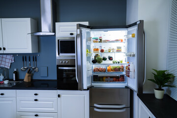 Open Refrigerator Or Fridge At Home