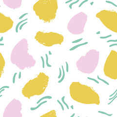 Abstract pastel modern paint brush pattern, hand drawn strokes on white background. Grunge modern brush strokes on white background. Simple vector