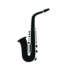 Saxophone sax jazz flat icon graphic illustration.