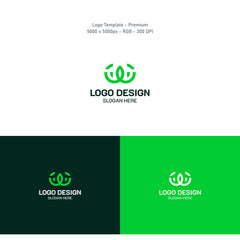 Vector leaf logo, green clean icon tree growth. Abstract leaf symbol logo
