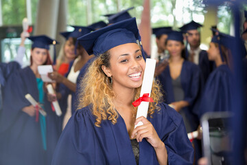 Portrait of university student after graduation ceremony