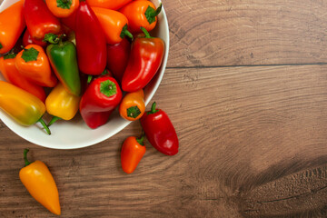 Fresh chili peppers in a bowl