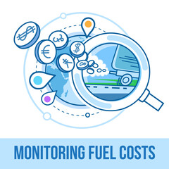 Monitoring Fuel Costs. Business concept illustration.