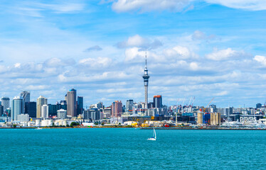 Landscape View to Auckland City from Northcote Point, Auckland New Zealand